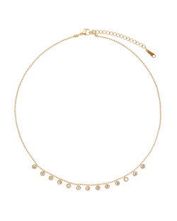 Подвеска круглые цирконы на цепочке, золото