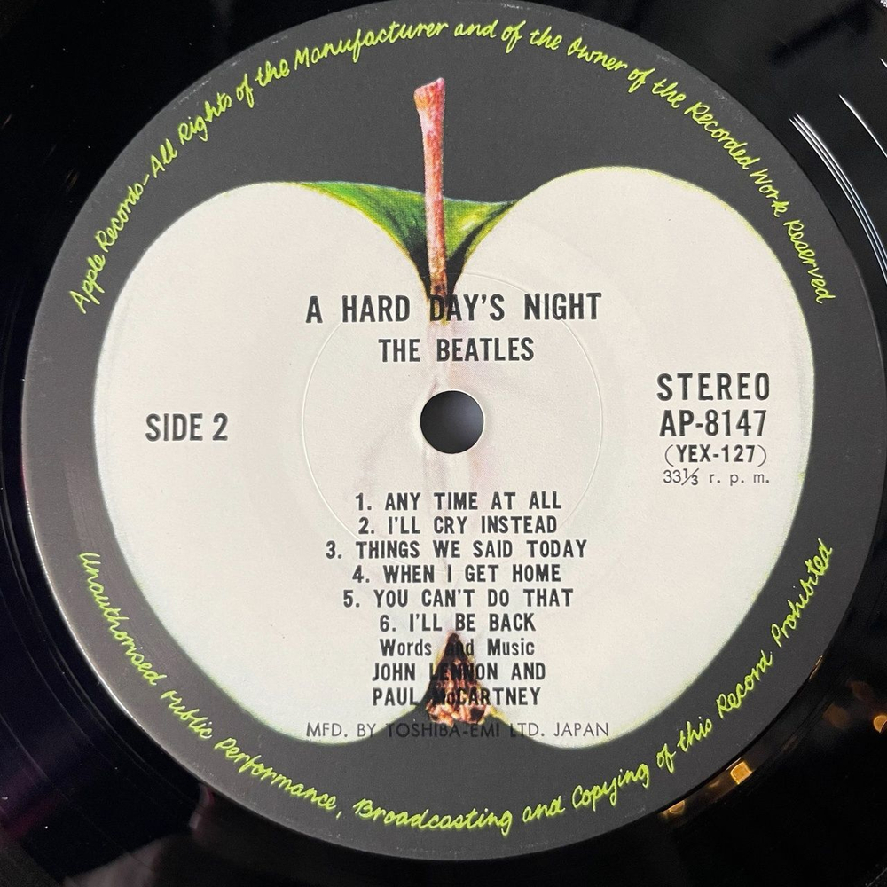 Винтажная виниловая пластинка LP The Beatles A Hard Days Night (Japan 1974) (Obi) Any Time At All