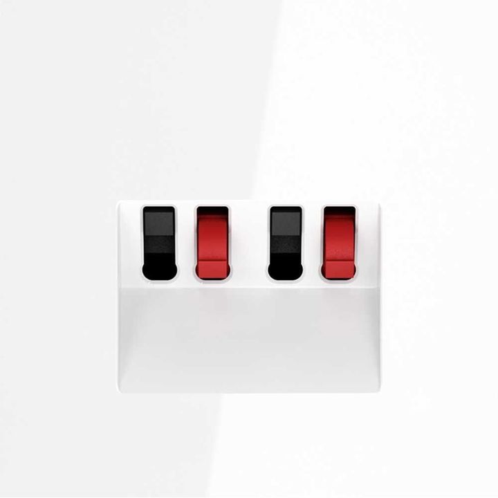 Розетка акустическая встраиваемая Voltum S70 4-местная, (белый глянцевый) VLS060301