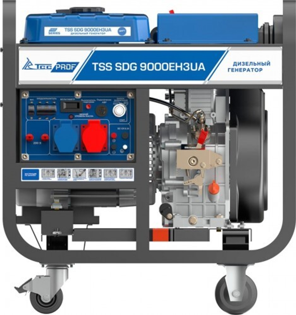 Электростанция дизельная с воздушным охлаждением ТСС SDG 9000 EH3UA открытая 100036