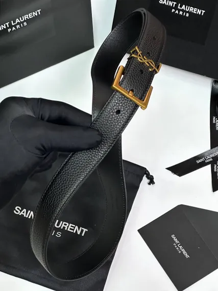 Ремень SAINT LAURENT с пряжкой CASSANDRE