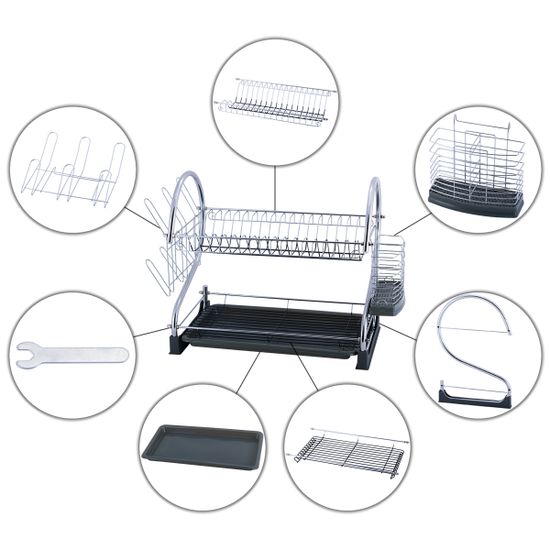 Сушилка для посуды двухъярусная Kamille KM 0762B