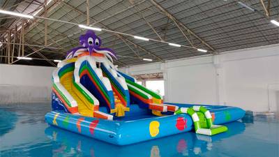 Надувная лестница для бассейна из ПВХ с бассейном, зелёный, 1.82*1.1*0.87 м