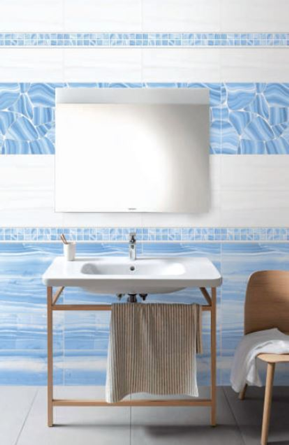 Панель ПВХ фотопечать Торрес голубой 2700х250мм