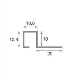 Профиль из нержавеющей стали SBP110-10H глянец 2700 мм