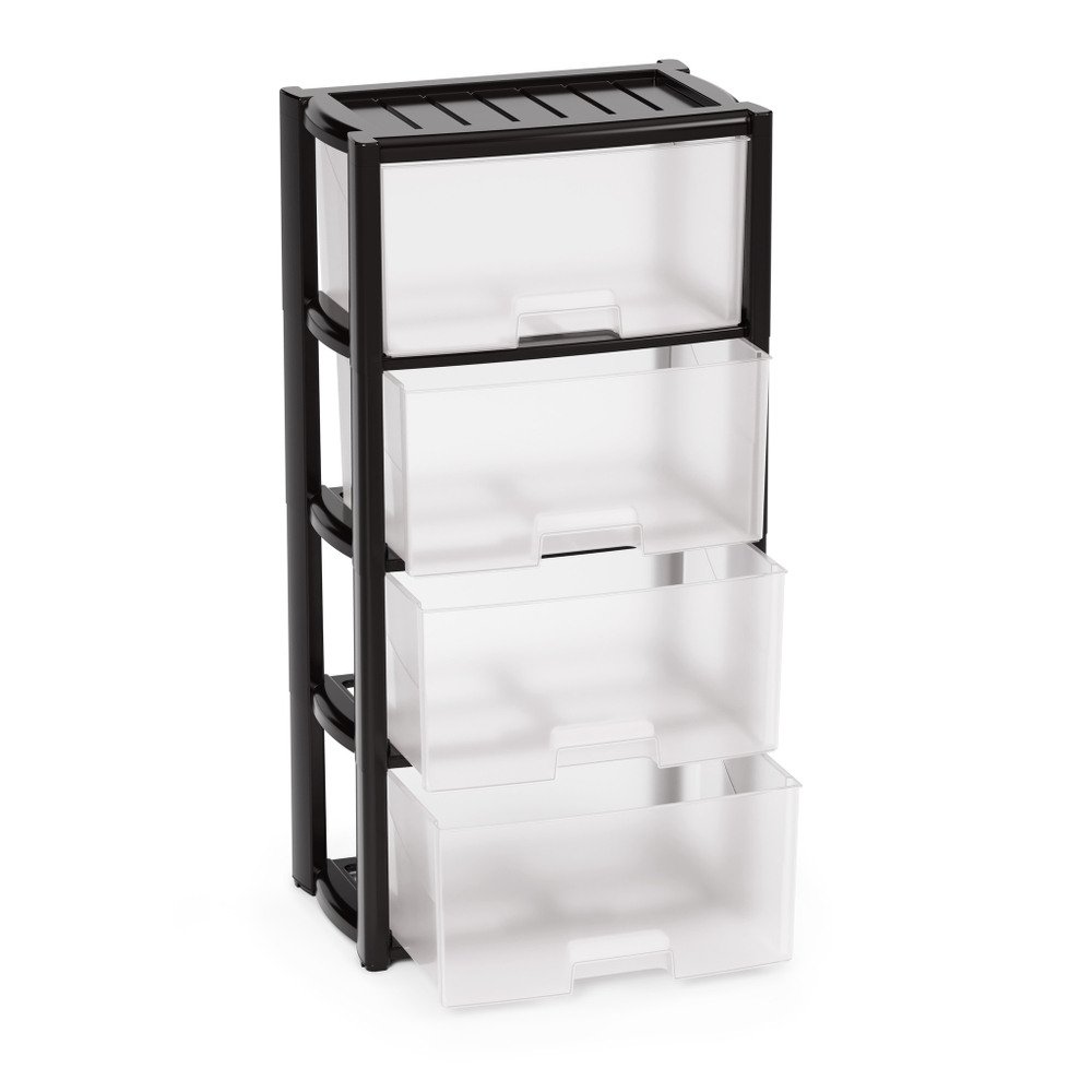 КОМОД КОЛОРИТ 4-Х СЕКЦИОН. ЧЕРНЫЙ АРТ.М7925