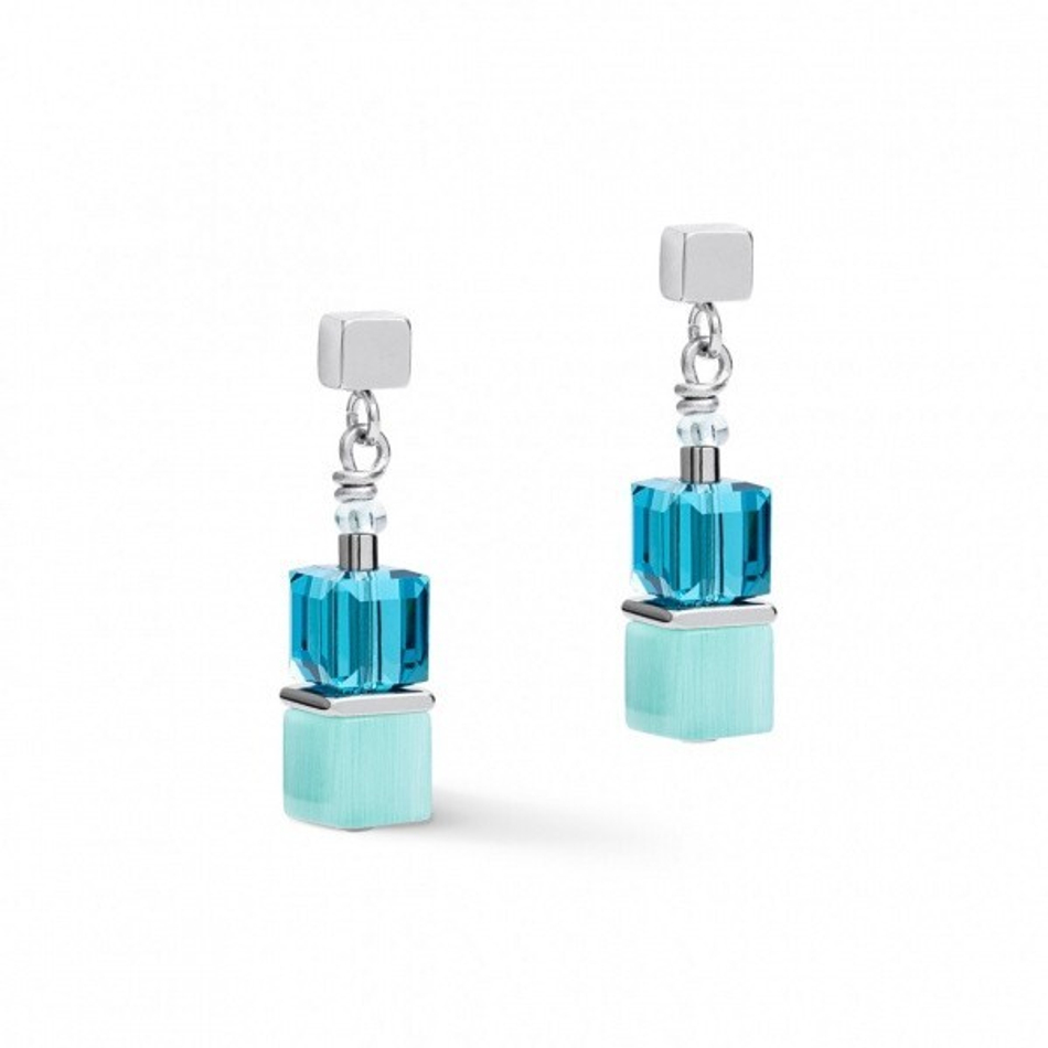 Серьги Coeur de Lion Multicolor Spring 5022/21-1527 цвет голубой, зеленый
