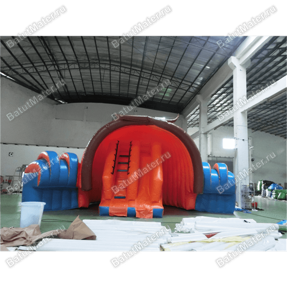 Коммерческий надувной батут с крышей "Рожок"