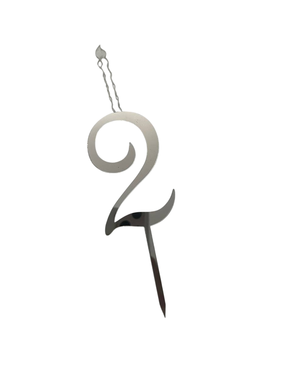 Элегантный топпер-свеча «Цифра 0-9» (серебро)