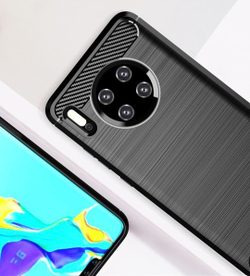 Чехол для Huawei Mate 30 цвет Black (черный), серия Carbon от Caseport