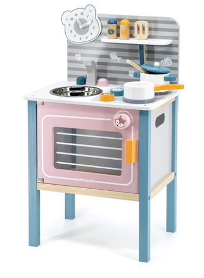 Набор "Кухня" с часами Мишка коробка (VIGA)