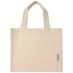 Мини эко-сумка Odessa с клинчиком, изготовленная из переработанного хлопка, сертифицированного согласно GRS, плотностью 220 г/м², объемом 9 л