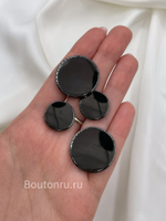 Пуговицы плоские графит (черные) металлические