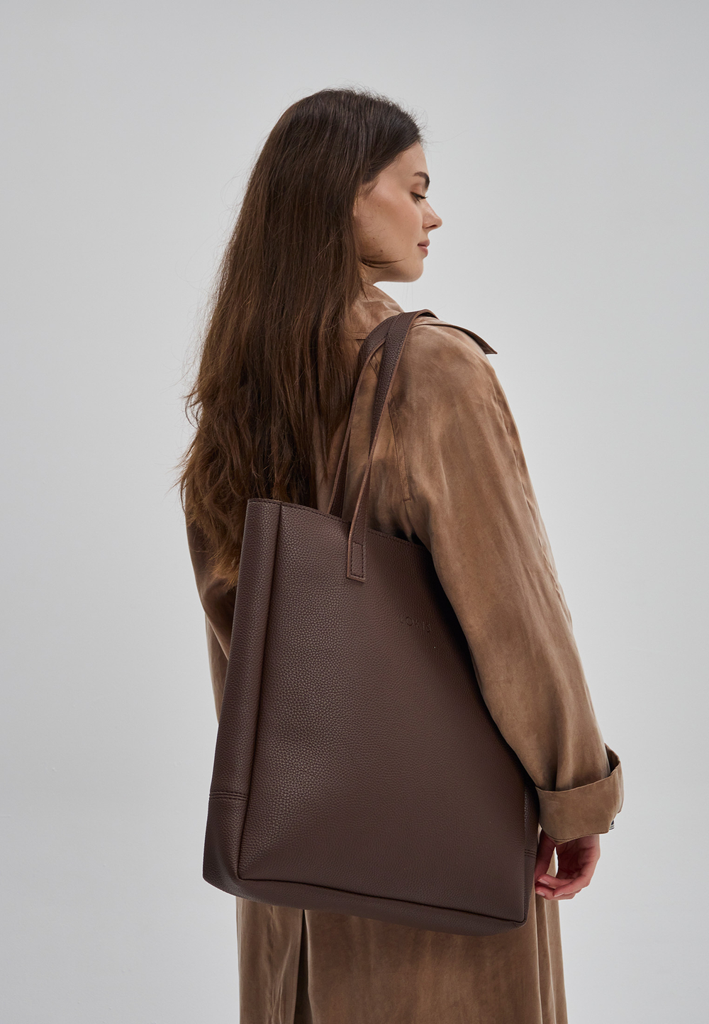 сумка шоппер коричневый эко