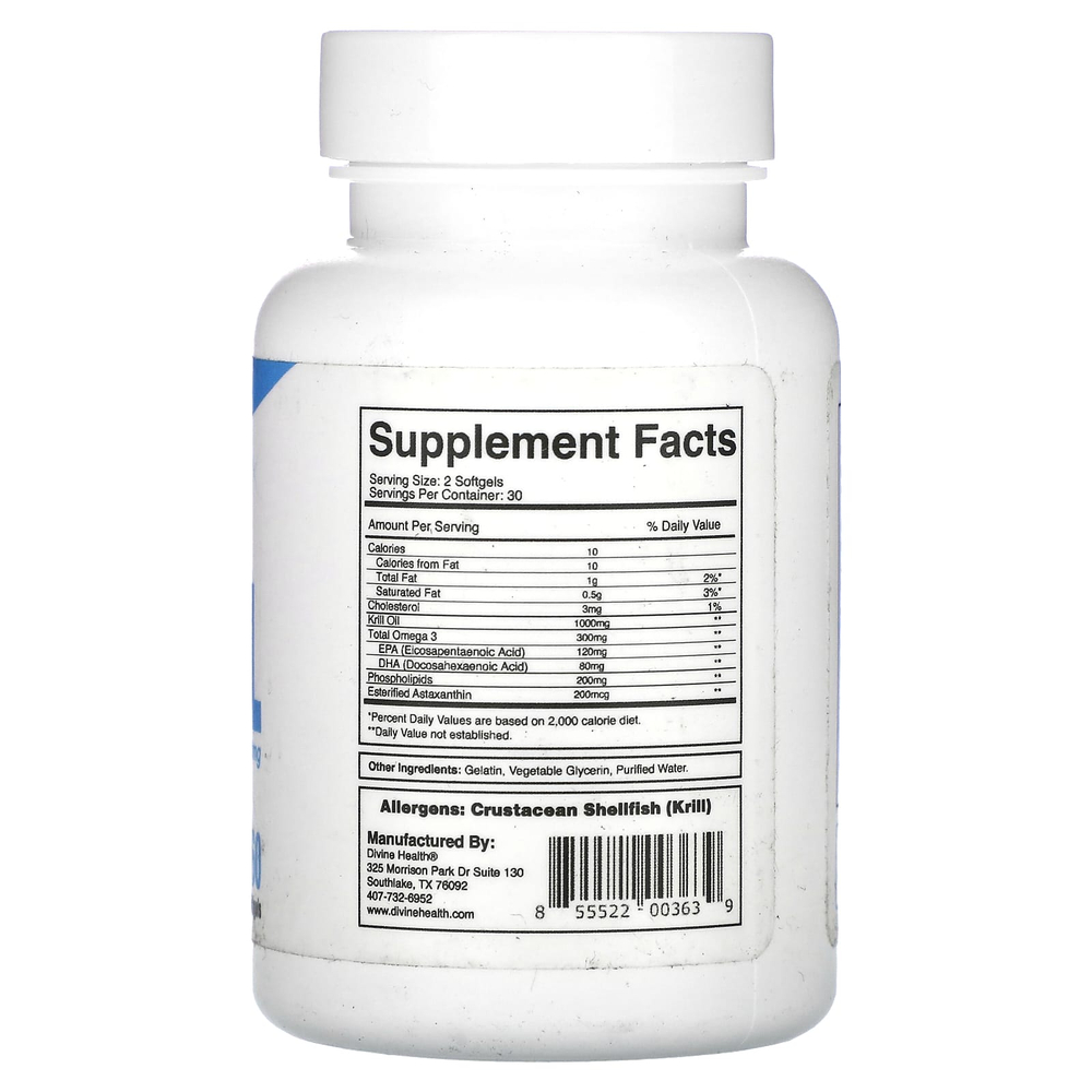 Divine Health, Компания Dr. Coliber MD Living Krill, 60 мягких таблеток