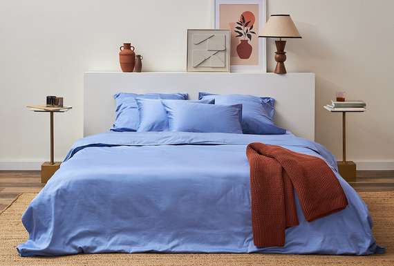 Простыня из премиального сатина сиреневого цвета из коллекции essential, 180х270 см