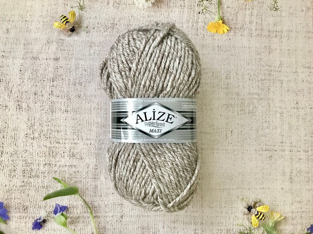 Пряжа ALIZE &quot;Superlana maxi&quot; 803 молочно-коричневый жаспе