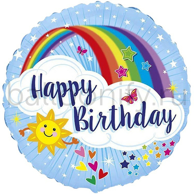 Фольгированная фигура, круг, HB Радуга/FM,18"/46СМ