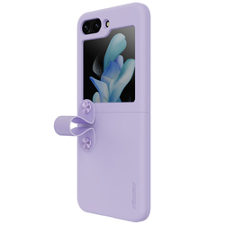 Чехол пурпурного цвета (Misty Purple) с мягким силиконовым покрытием от Nillkin для Samsung Galaxy Z Flip 5, серия Flex Flip
