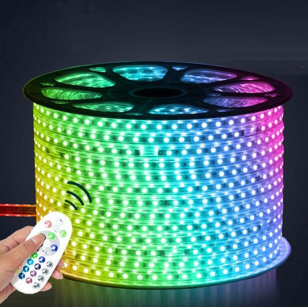 Светодиодная лента SMD5050/60, 14х6мм, 220V, IP65. RGB.