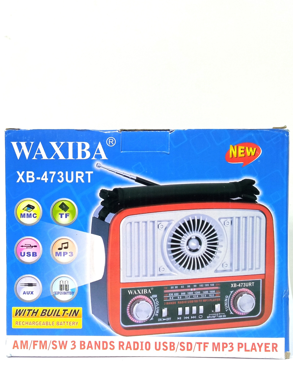 Радиоприемник с MP3 плеером +фонарь Waxiba XB-473URT