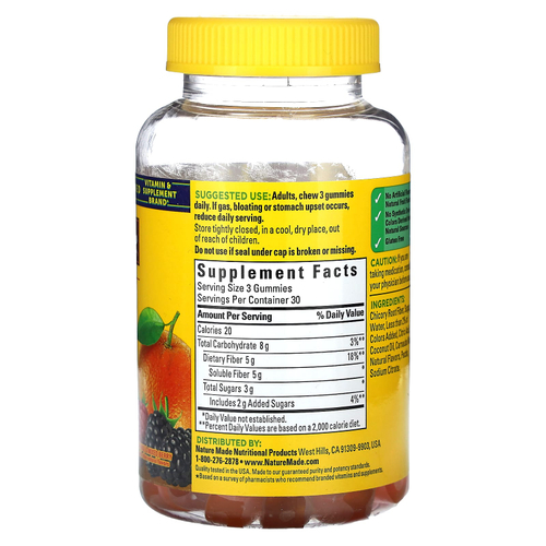 Nature Made, Жевательные мармеладки с клетчаткой, апельсин и ягодное ассорти, 90 жевательных мармеладок (1,6 г в 1 жевательной мармеладке)