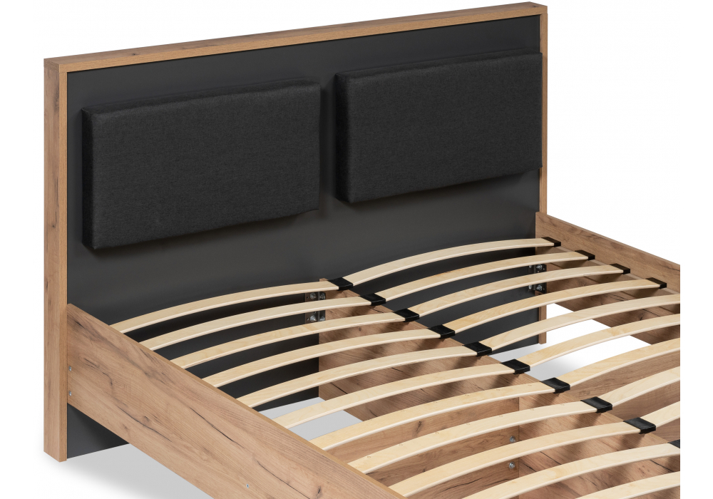 Кровать Woodville Тхан 180х200 дуб крафт золотой, антрацит