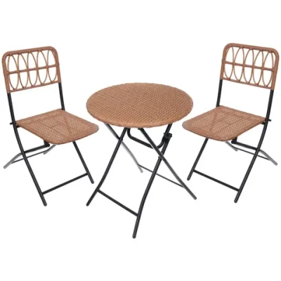 Набор садовой мебели складной «Дачная симфония» DS-R127: стол 60*70 см, 2 стула 54*46*85 см, бежевый