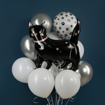 Фольгированный шар-фигура «Звездная кошка» в черном цвете, 98 см