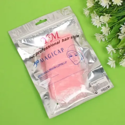 Шапочка силиконовая для мелирования волос «KLEVER», в комплекте с крючком, цвет розовый, 30*23см