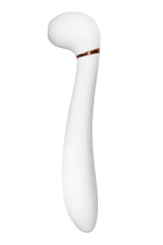 Белый вибратор с вакуумной стимуляцией Jasmine - 23 см. (Цвет: белый)