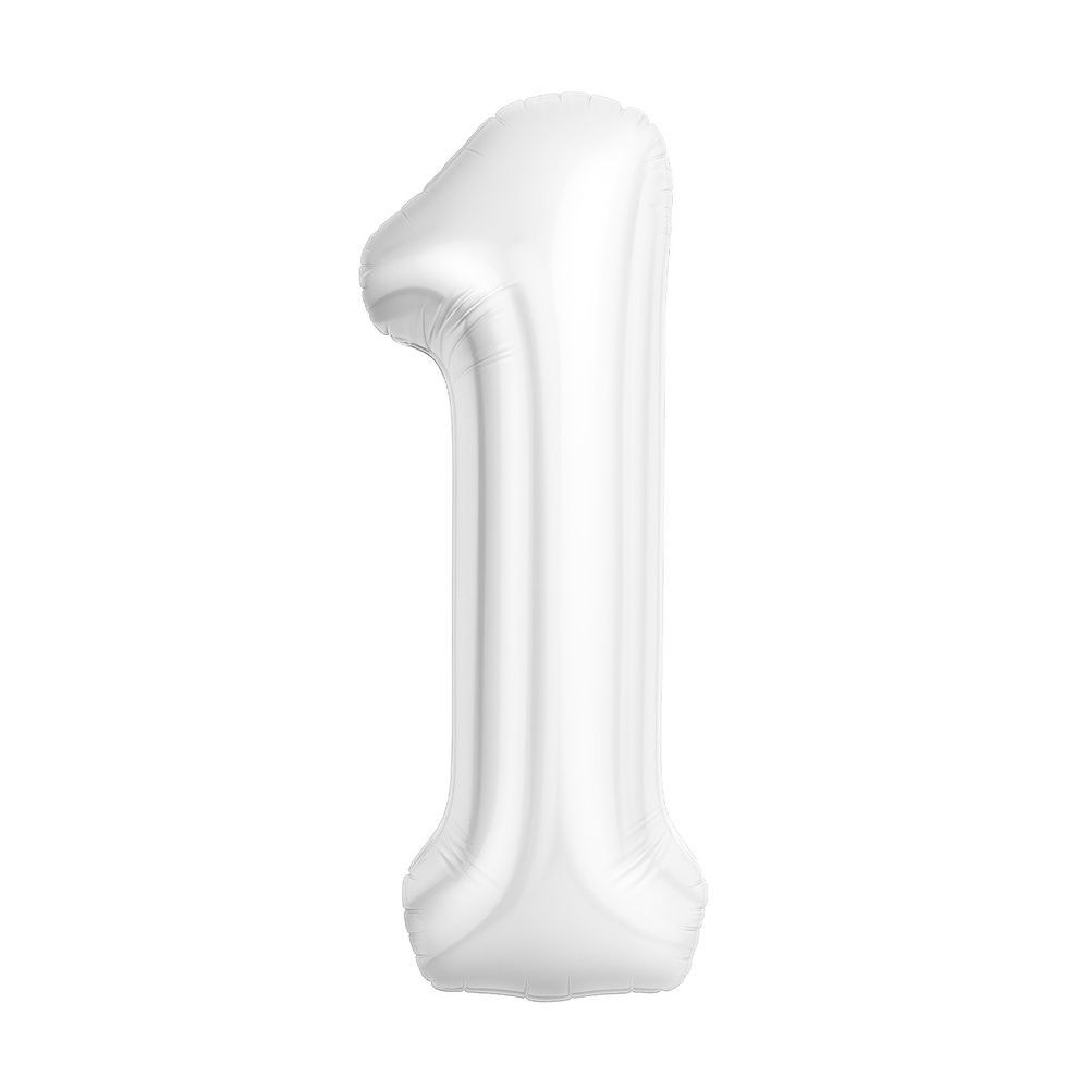 Р Цифра 1 Slim Белый блеск (40''/102 см)