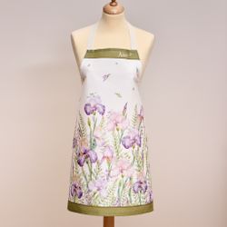 ФАРТУК "ИРИСЫ",100% ХЛОПОК,БЕЛЫЙ,ТВИЛ,ПРОПИТКА