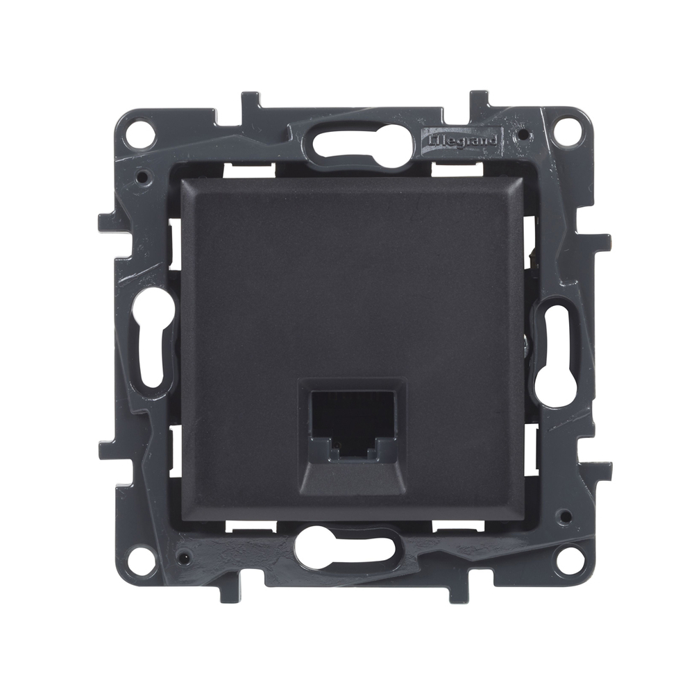 Информационная розетка одинарная Niloe Step RJ45 Кат.6 UTP Чёрный