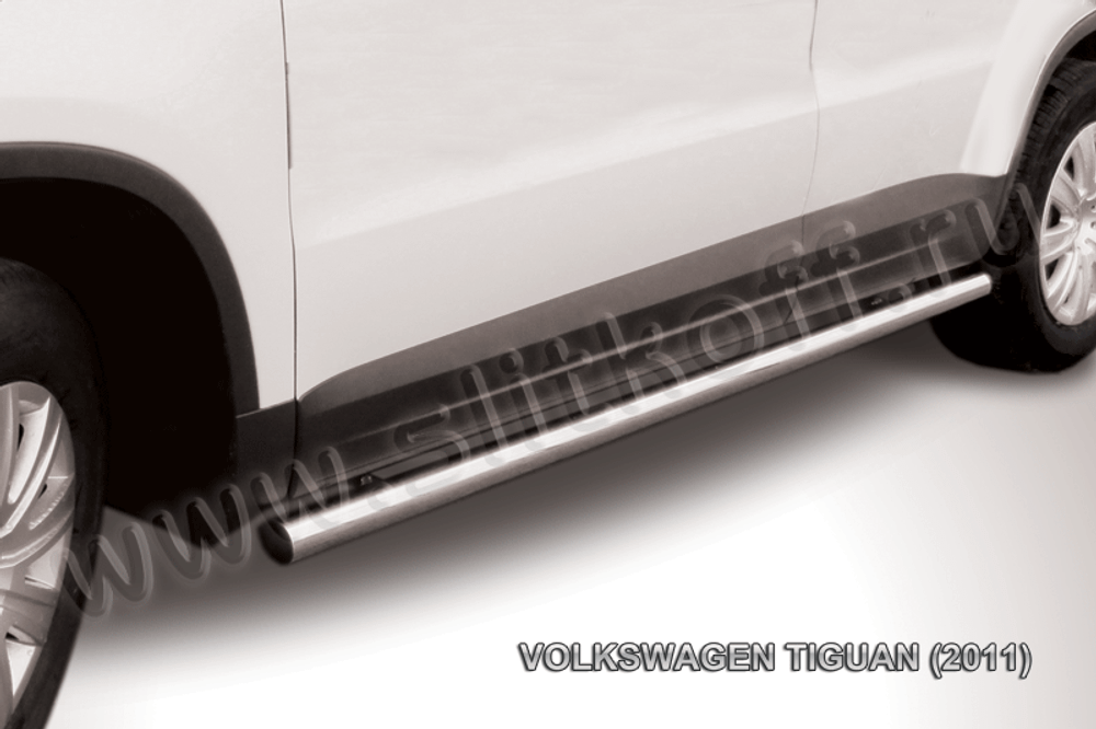Пороги из нержавейки Volkswagen Tiguan (2011-2016) d57 труба