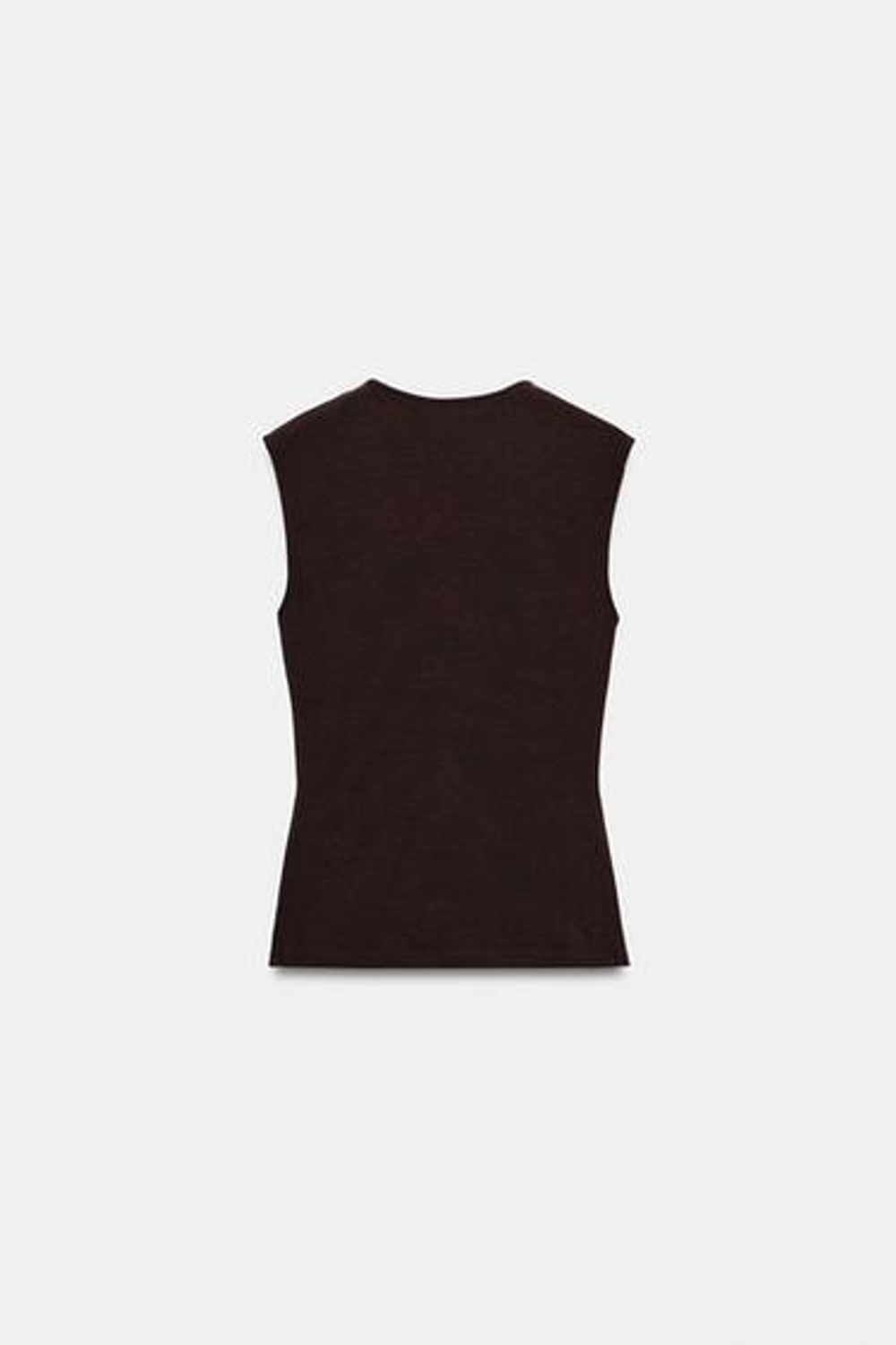 ZARA ФУТБОЛКА БЕЗ РУКАВОВ, КОРИЧНЕВЫЙ