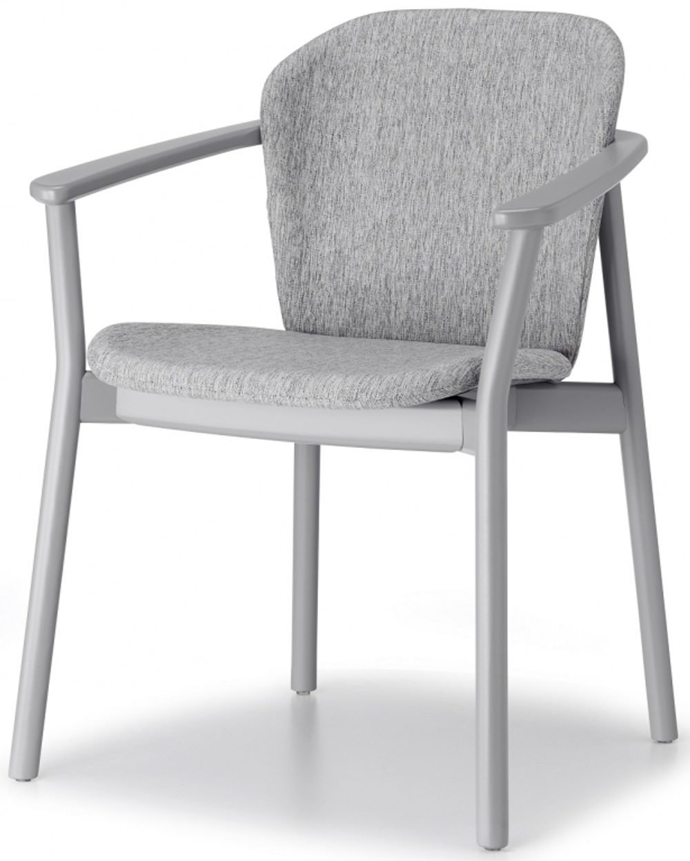 Кресло деревянное с обивкой Scab Design Natural Finn, матовый серый бук, светло-серый