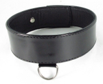 Черный лаковый ошейник на пряжке с мягким подкладом