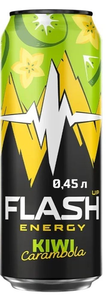 Напиток энергетический б/а Flash, киви/карамбола, 0,45 л