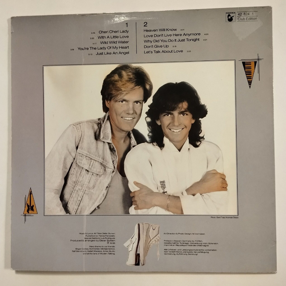 Винтажная виниловая пластинка LP Modern Talking Lets Talk About Love (Germany 1985)