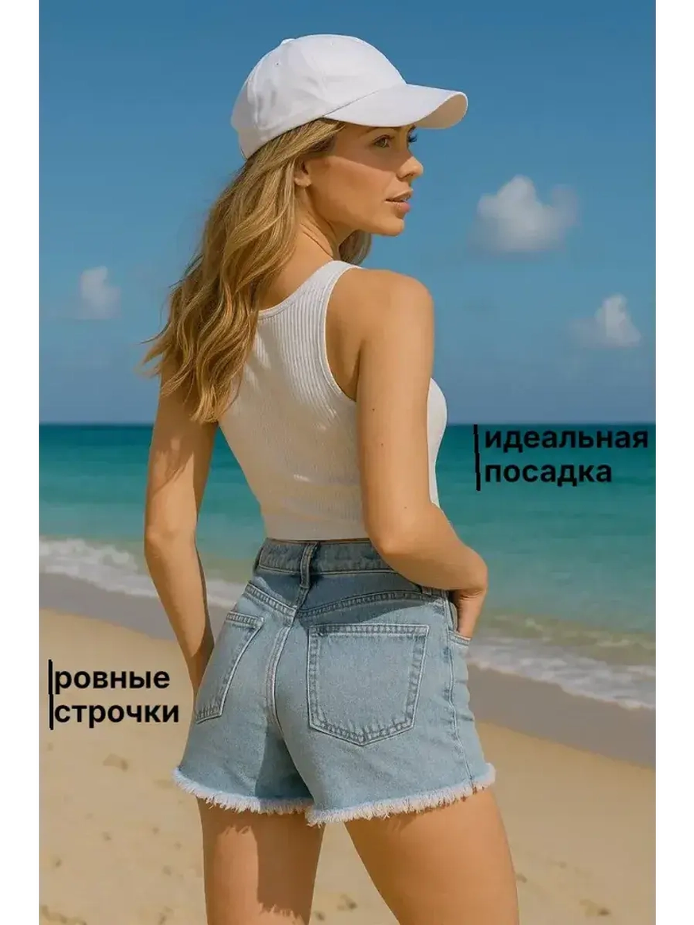 Шорты джинсовые летние широкие короткие клеш бахрома