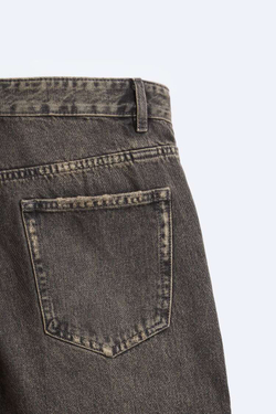 ZARA ДЖИНСЫ CROPPED SLIM, УГОЛЬНЫЙ