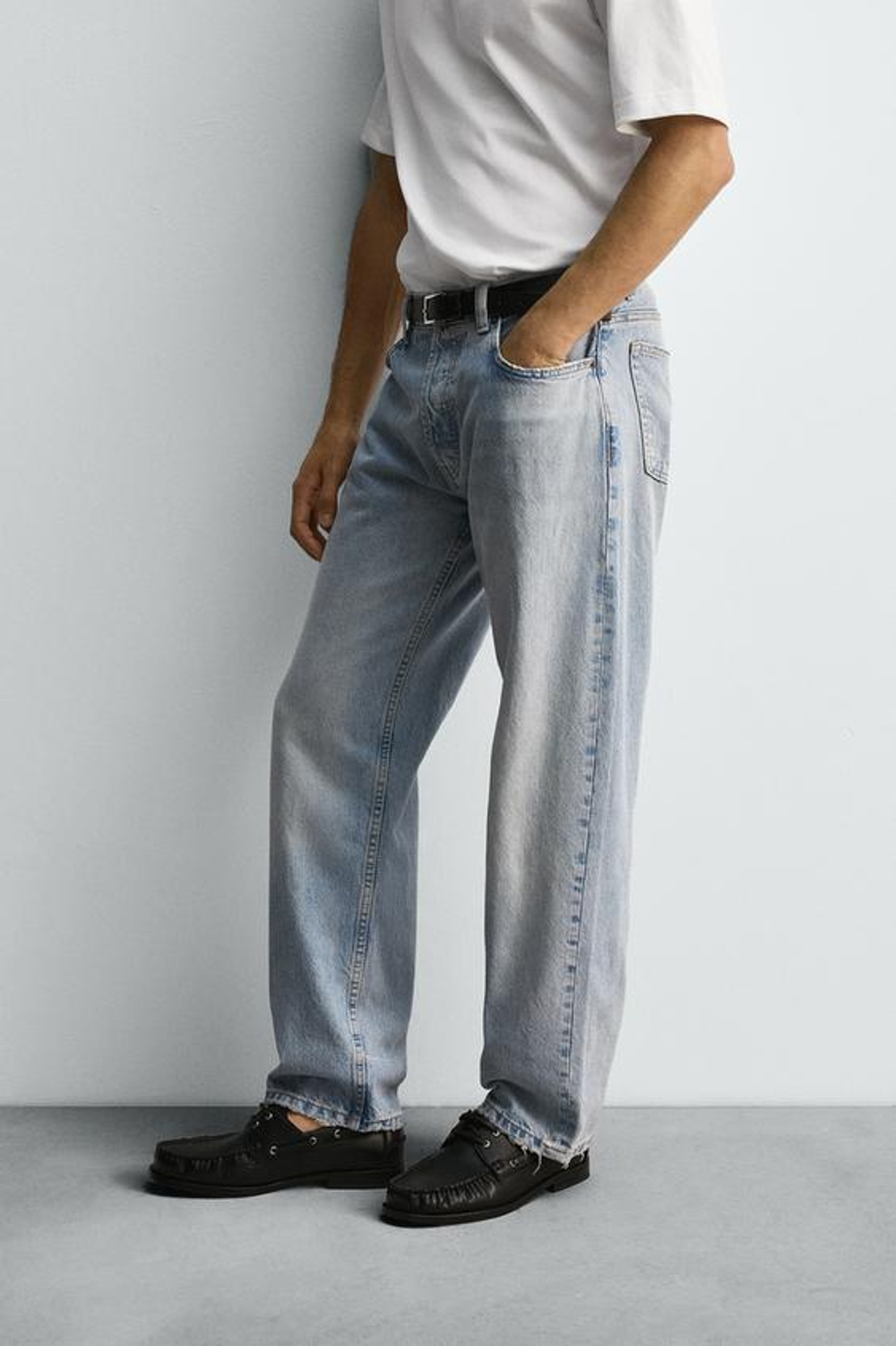 ZARA ДЖИНСЫ STRAIGHT FIT, СИНИЙ