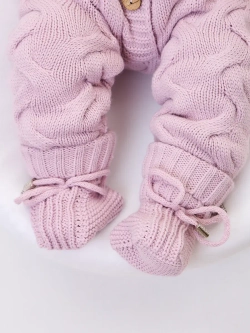 Комплект вязаный новорожденному: комбинезон+шапка+пинетки