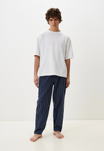 Брюки домашние мужские синий мелкая клетка