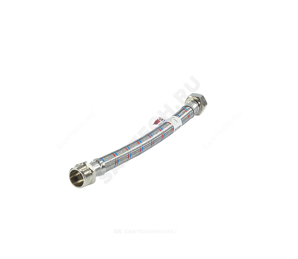 Подводка гибкая для воды нержавеющая оплетка ГИГАНТ 3/4" г-ш L=0.3м AQUALINE 04954