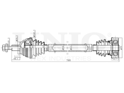 Привод в сборе передний правый UNIO CVJ-10041