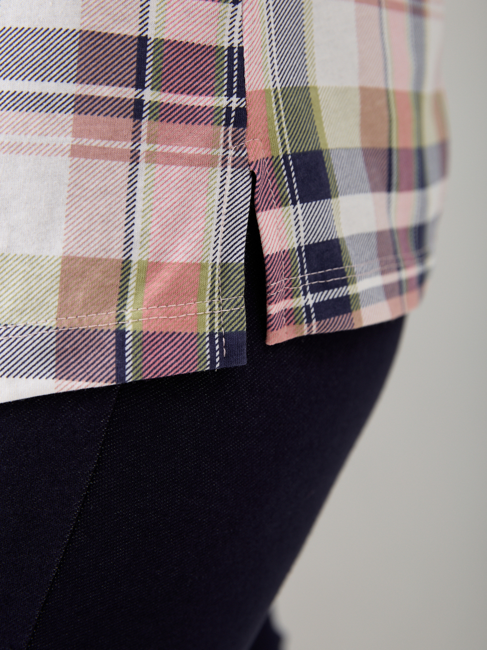 Блузка БЛ-122/розовосиняя-клетка