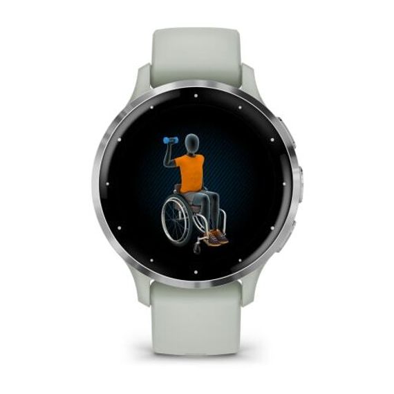 Garmin VENU 3S серо-зеленый с серебристым безелем