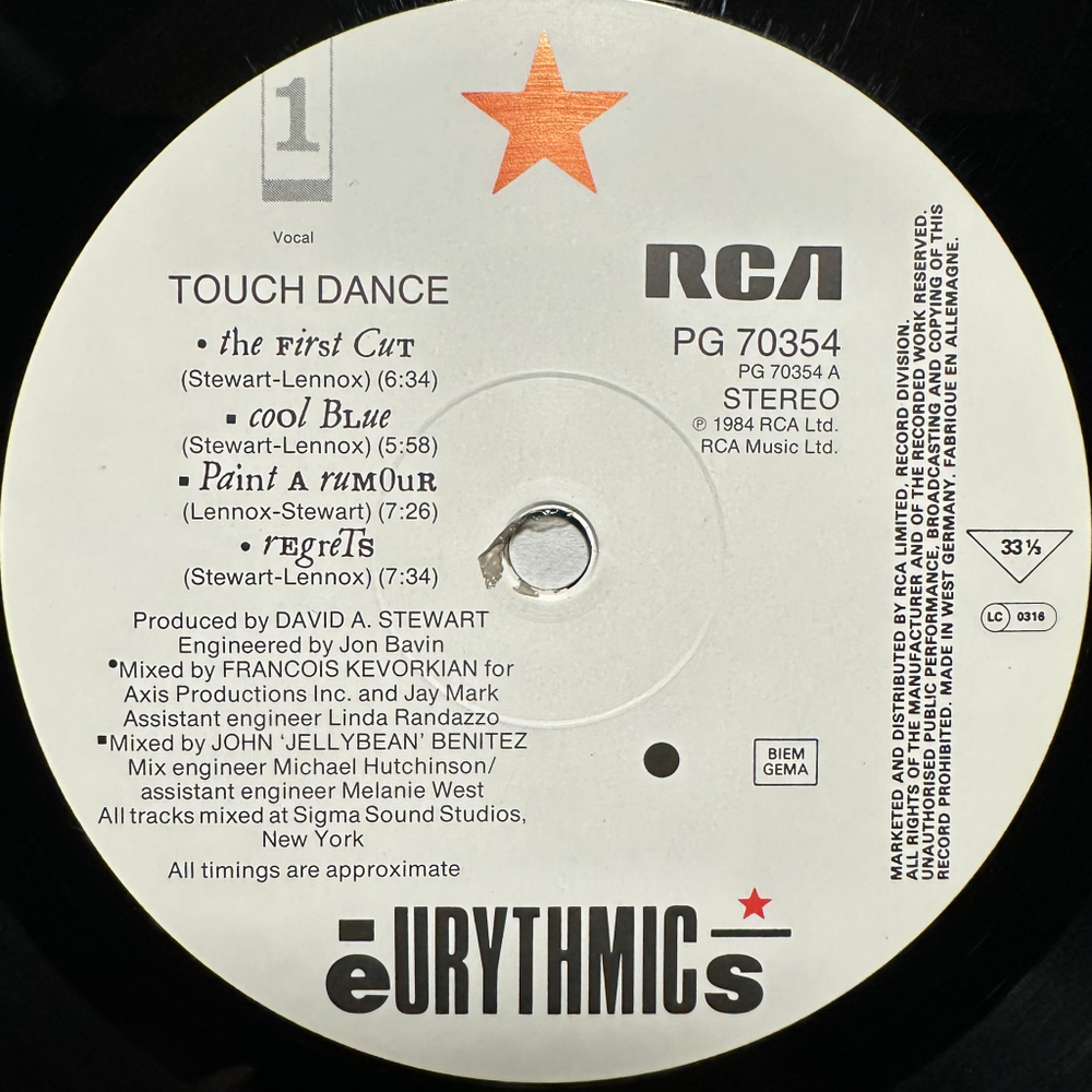 Eurythmics - Touch Dance (Европа 1984г.)